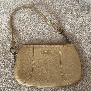 COACH Gold Mini Wristlet